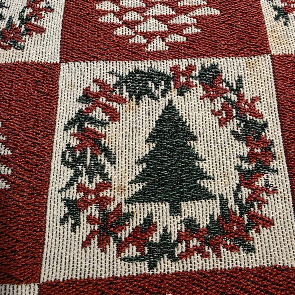 Set of 6 Christmas Tree Pinecone Tapestry Placemats Table Mats Red Green NOTE‎